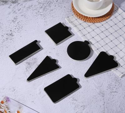 China Reusable Eco-Friendly Custom Multi Size Cake Black Plastic Base Boards Viable Cake Spacer Dessert Tray Cake Pads for sale