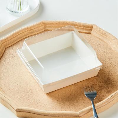 China Custom disposable eco-friendly plastic sealed square food packing crate sandwich box with transparent window lid for sale