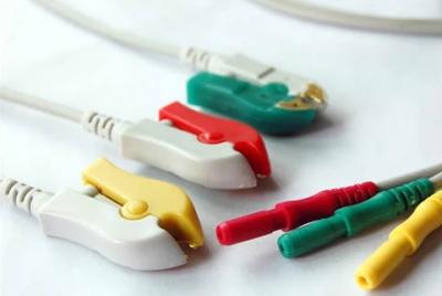 China Professional 3 Lead Ecg Cable , 5 Lead Ecg Cable TPU Cable Material for sale