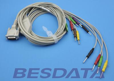 China DB - 15 Connector ECG Patient Cable , 10 Lead ECG Cable IEC Needle With CE for sale