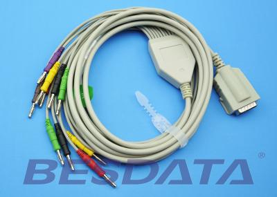 China Gray Color EKG Cable 10 Leads Banana 4.0mm AHA For Eclipse Elite Series for sale