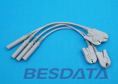 China Stecker EKG Adapter-Kabel des Lärm-3,0/Banane 4,0 zur Grabscher-/Klipp-Art 10pcs pro Sätze zu verkaufen