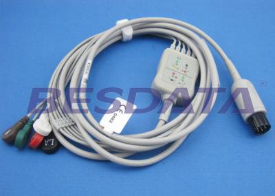 China 2.0m Gray ECG Patient Cable , Electrodes And Leads Round 6 PIN Connector for sale