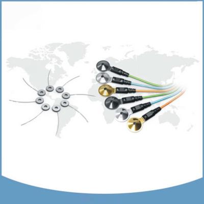 Cina Cappuccio dell'elettrodo di elettroencefalogramma placcato oro dell'incavo DIN1.5, cavo variopinto di elettroencefalogramma in vendita
