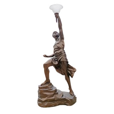 China European China Street Lamp Figure Resin Sculpture Lighting Art Ornaments for sale