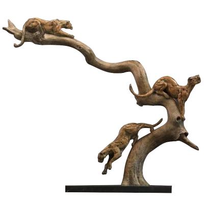 China China Sell High Quality Art Sculpture Bronze Animal Leopard Statue for sale