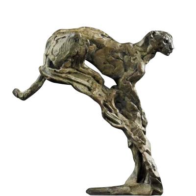 China China bronze sculpture modern african leopard decoration statue exterior customization for sale