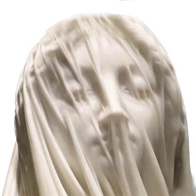 China Exquisite Details Modern Hand Carved White Marble Abstract Female Statue for sale