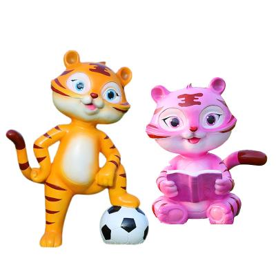 China China Modern Outdoor Resin Garden Sculpture Cartoon Tiger Animal Statue for sale