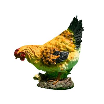 China China Handmade Realistic Resin Rooster Sculpture Farm Animal Rooster And Hen Statues for sale