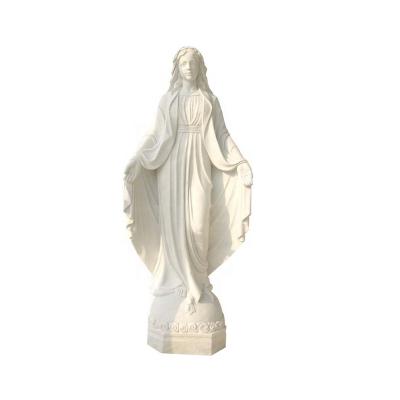 China Customized Realistic Virgin Mary Large Religious Figure Outdoor Life Size Religious Figure White Statue Handmade for sale