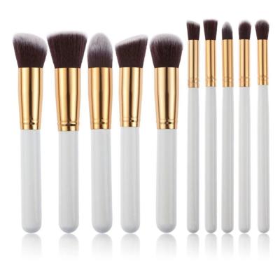 China Skin-friendly Lipstick Eyeshadow Brushes 10PCS Makeup Liquid Base Brushes Cosmetic Tools Natural-Synthetic Soft Hair Brush Kits for sale