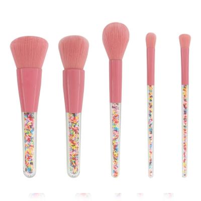 China JZG Vegan Clear Handle High Quality Skin-friendly Pill Plastic Clear Handle Candy Cosmetic Makeup Brush for sale