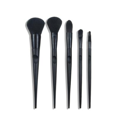 China Fan Brush Makeup Brushes 5 Pcs Makeup Brush Set Premium Synthetic Brush Blending Face Powder Foundation Blush Concealer Eyeshadow for sale