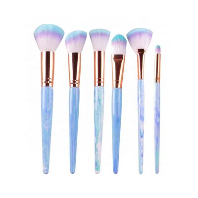 China Angular Blush 6pcs Glitter Makeup Brushes Ssoft and Pretty Dense Portable Custom Hair Makeup Brushes for sale