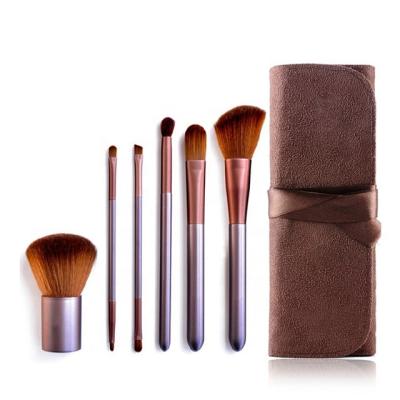 China Fan Brush Private Label 6pcs Makeup Brush Set with Makeup Brush Bag for sale