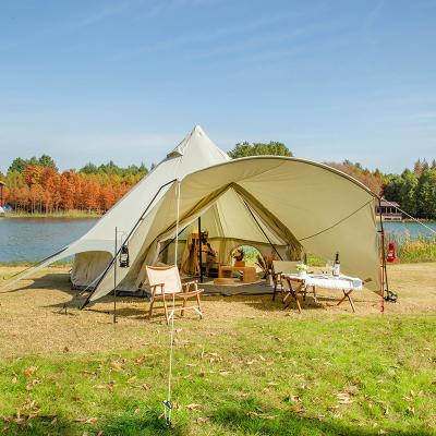 China high quality 4M large waterproof canvas bell tent outdoor wholesale camping tent for family camping events for sale