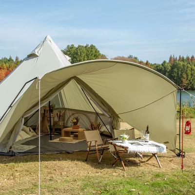 China wholesale 4M canvas bell tent factory customized cotton canvas tent luxury waterproof camping glamping tent for events wedding for sale