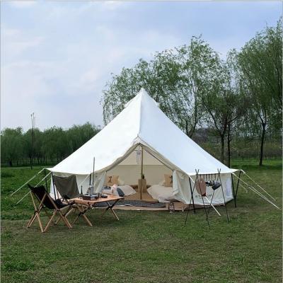 China 4M Large Canvas Bell Tent Hot Sale Tent Glamping Tent Cotton Canvas Tent for sale