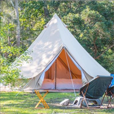 China 3M 4M 5M 6M cotton canvas bell tent maker professional glamping luxury 7M safari glamping bell tent 4M for outdoor for sale