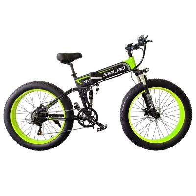 China Aluminum Alloy SMLRO S11 26x4.0 Inch Tire Folding E-Bike 1000W Motor 10AH Lithium Battery Drop Shipping Electric Bike Available for sale