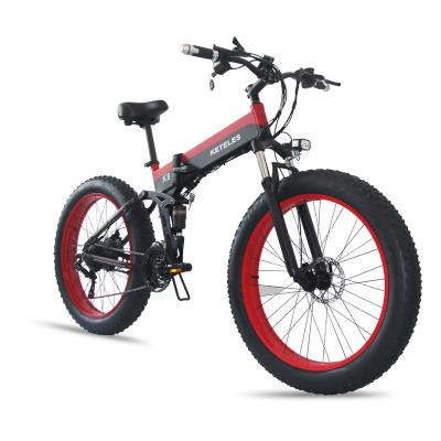 China KETELES K8 26 Alloy Aluminum Powerful Folding E-Bike eBike Electric Bicycle 500W 10.4AH Suspension Electric Bike 48V Full Inch Fat Tire for sale