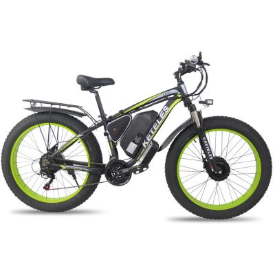 China Aluminum Alloy Keteles Front And Rear Electric Bicycle 48V 17.5AH Lithium Battery E-bike 26*4.0 Double Thumb Hydraulic Brake Motor 350W Fat for sale