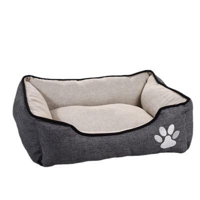 China Sustainable New Design Plush Lining Stuffed Sofa Dog Bed Soft /Anti-slip Mat for sale