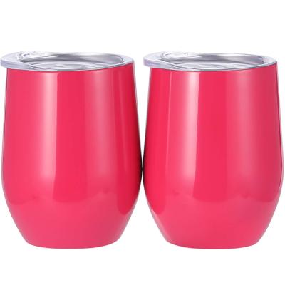 China Sustainable 12oz Double Wall Stainless Steel Wine Tumbler Insulated Stainless Steel Wine Mug for sale