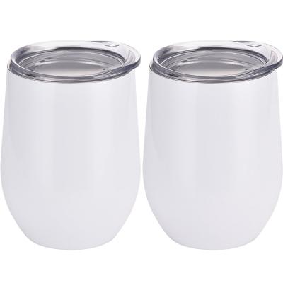 China Best Viable Selling White Sublimation 12 oz Stainless Steel Wine Tumbler Blank For Daily Use for sale