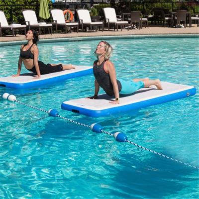 China Floating Tumbling Inflatable Gymnasium Mat Inflatable Air Track Floor Yoga Water Gymnastics Pool Gym for sale