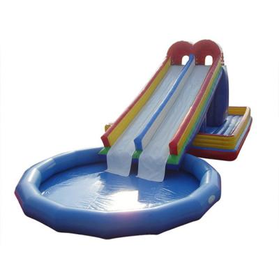 China PVC tarpaulin customized inflatable water slide with swimming pool, inflatable water slide on sale for sale