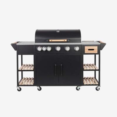 China Large Easily Assembled Combo BBQ Grill Stainless Steel Home Garden Party Home Garden Gas And Charcoal Outdoor Kitchen for sale