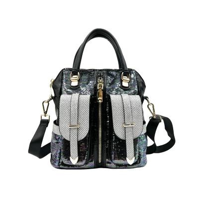 China 2023 Hot Selling Waterproof Magic Sequin Beads Custom Lady Fashion Designer Backpack Shoulder Bag for sale