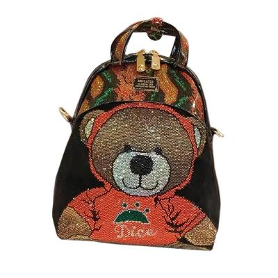 China High Quality Lightweight Waterproof Women's Large Capacity Cartoon Bear Pattern Backpack Cross-Body Bag for sale