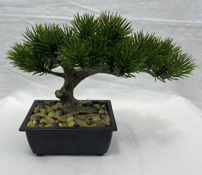 China Real Look Hot Selling Home Smell Modern Plastic Fast Delivery Green Faux Bonsai Plants 17cm(h) for sale