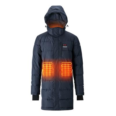 China 100% Breathable Down Jacket Thermal Waterproof Passionate Stripper Jacket With Detachable Hood And 12v Battery Pack for sale