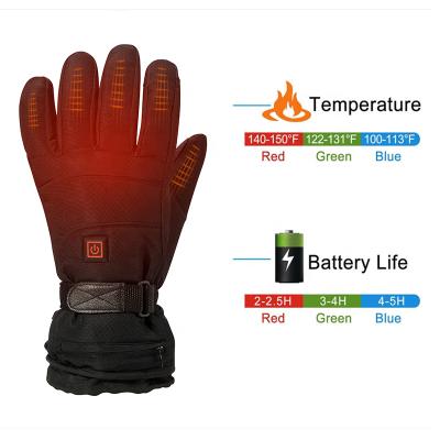 China Heated Windproof Skiing Gloves Winter Heat Automatic Warm Gear With 12v 7.4v 3.7v 2200mah Rechargeable Battery For Women Men for sale