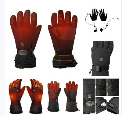 China Rechargeable Electric Heated Glove Battery Liner Thinsulate Leather Glove Warm Heating Hand Windproof Safety Glove for sale