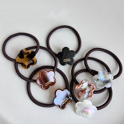 China Women Girls Hair Accessories Lovely Women Girls Elastic Hair Rubber Bands Accessories Cute Small Flower Hair Ring Rope Simple High Ponytail Holder Hair Ties for sale