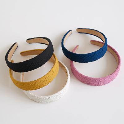 China Women Girls Hair Accessories New Fashion Hair Hoop Head Band Plicated Girls Solid Color Twilled Headband Women Wide Hairband Hair Accessories Sweet Headwear for sale