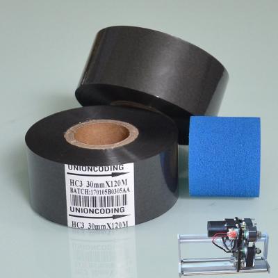 China Clear Black 30mm Width 120M Length Pouch Coding Machine Ribbon Foil With MSDS Certification Hot Stamp Ribbon for sale