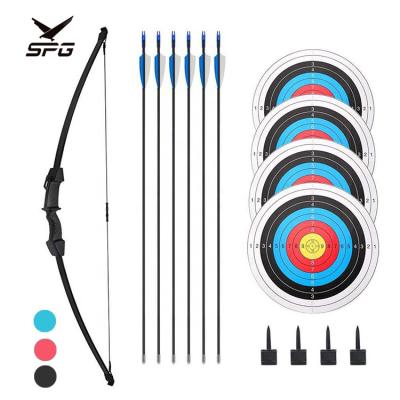 China Hunting Outdoor Sports Recurve Shooting Game Bow Gift Kids Play 6 Arrows Aim Archery Set For Kids Archery for sale