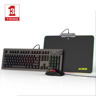 China Hot Selling Custom Programmable Functions RGB Mechanical Gaming Keyboard Mouse Combos With Custom Programmable Mouse Pad Functions for sale