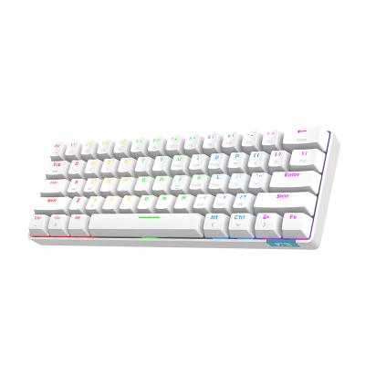 China AJAZZ Wireless Hot Sale STK61 Rainbow Colors BT 3.0 Compact 61 Mini Dual-Key Mechanical Gaming USB Wireless Keyboard Mini for sale