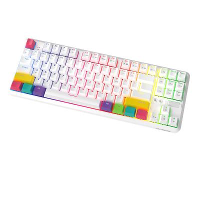 China AJAZZ 87 Wireless Key Hot-switchable Gaming Keyboard BT Wired Backlight Dual Mode Switch RGB Programmable Mechanical Keyboard for sale