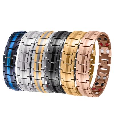 China Other Wollet Latest Double Row 4 In 1 Strong Magnetic Energy Titanium Bracelet For Man for sale