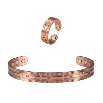 China Wollet CLASSIC Men's Bracelet Arthritis Pure Copper Pain Relief Therapy Healthy Copper Magnetic Bracelet for sale