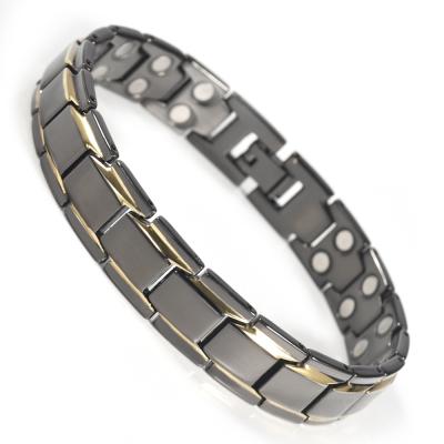 China Wollet Product Men's Cool Hot Neodymium Metal Double Magnetic Energy Power Bracelet Bio Magnetic Bracelet for sale