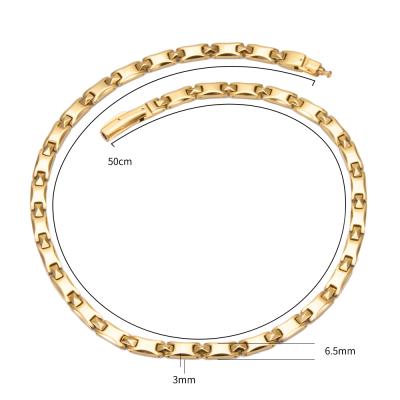 China Wollet CLASSIC 6.5mm Width Japan and South Korea TV Purchasing Luxury Pure Germanium Titanium Necklace Rose Gold Inlay Genuine 99999 for sale